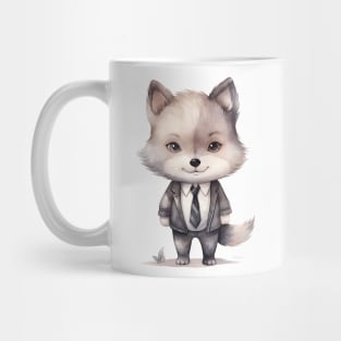 Gray Wolf Wearing a Tie Mug